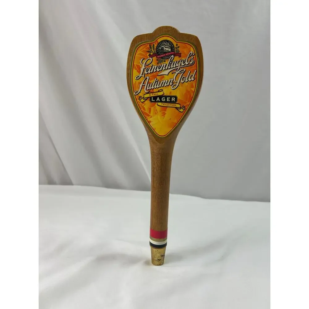 Leinenkugels Autumn Gold Lager Wood Beer Tap Handle Vintage Wisconsin Breweriana